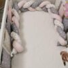 Bettgitterpolster weiss rosa grau mit sternen ni na design sendoro shop handgefertigt