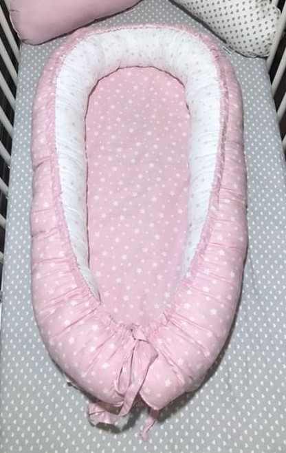 baby-nest-ni-na-design sendoro shop babynest nestchen rosa weiss sterne handmade
